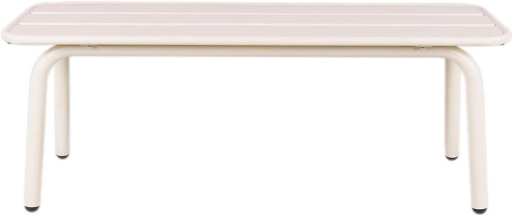 MaximaVida Gartenbank Max aus Metall 120 cm Elfenbein- ohne Rückenlehne 120 x 35 x 45 cm Elfenbein,