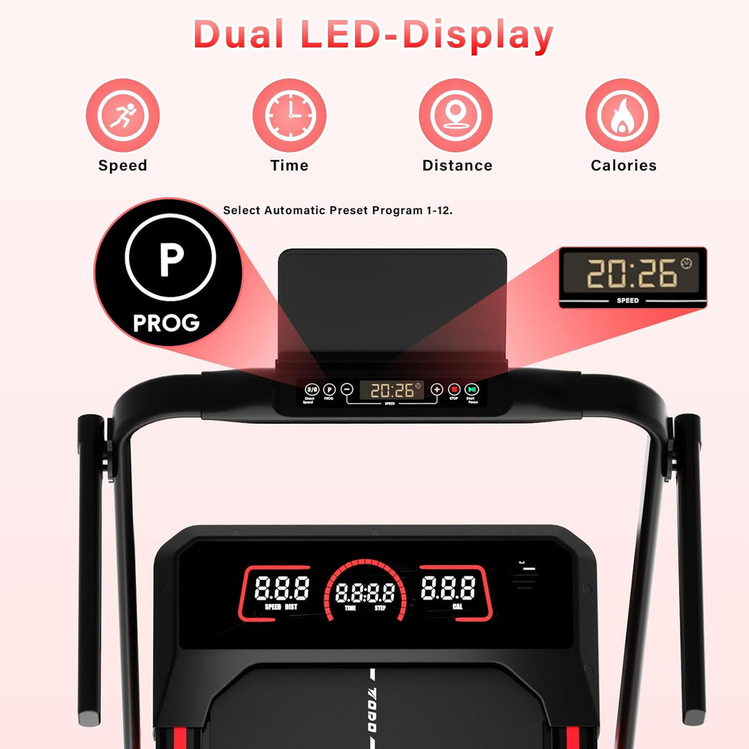 TODO Laufband für Zuhause mit 10% Neigung, 1-12km/h Walking Pad klappbar, 3.5HP Schreibtisch Treadmi