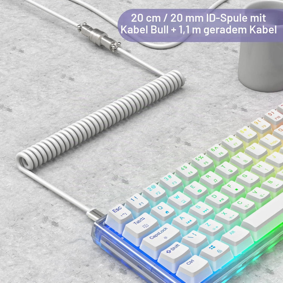 XINMENG Deluxe Custom Coiled USB-C Mechancial Keyboard Cable Premium Aviator Spiralfeder Geflochtene