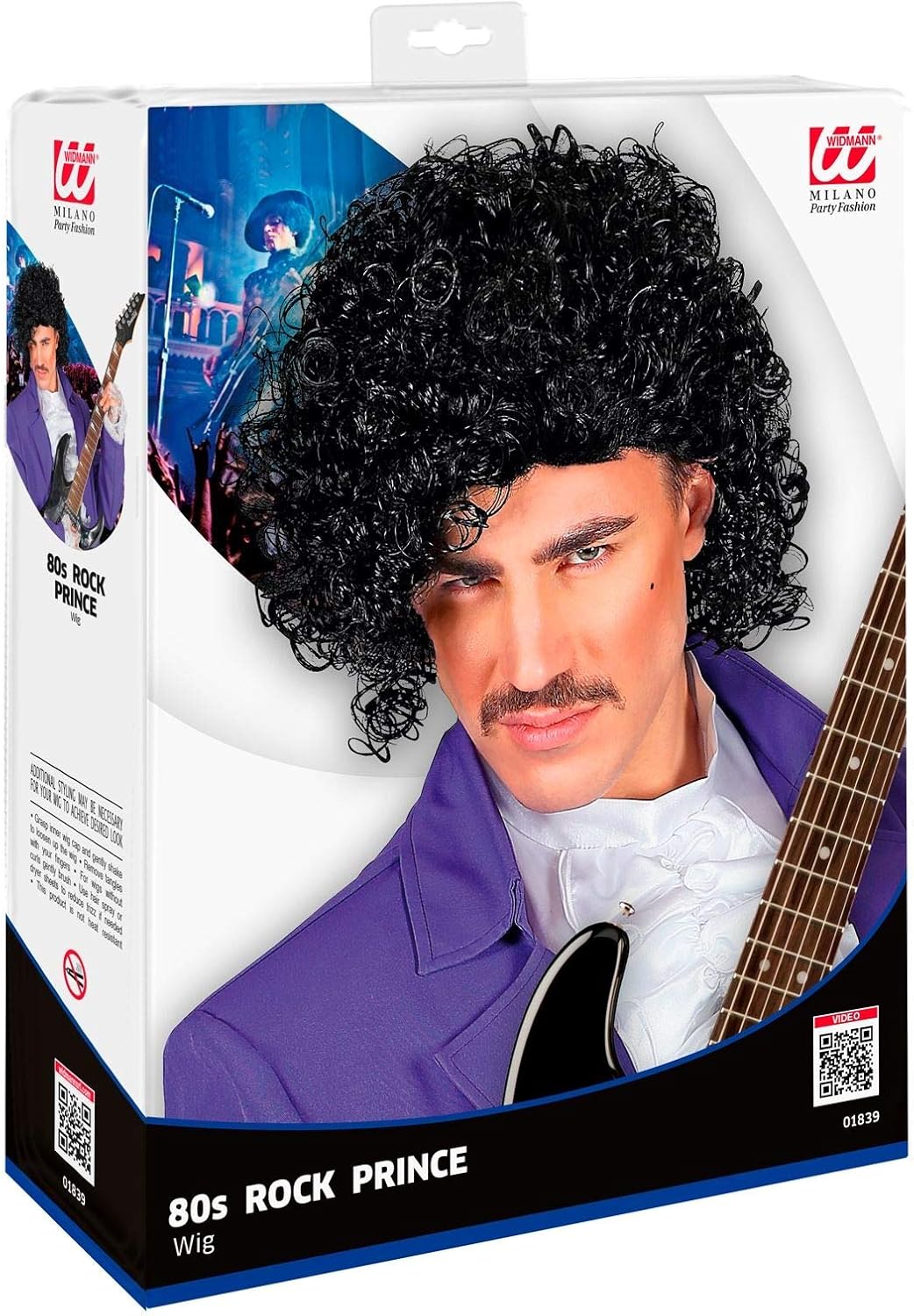 W WIDMANN MILANO Party Fashion 01839 - Perücke 80er, Rock, Rockstar, Fasching, Karneval, Mottoparty