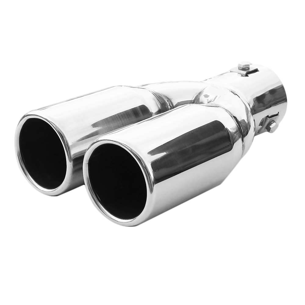 Doppel Auspuffblende Endrohr Auspuff Universell Schalldampf Doppelendrohr Sport Sportauspuff Blende