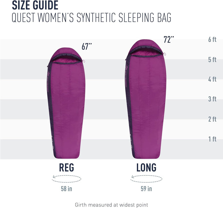 Sea to Summit Quest QuI -3 Grad Women - Synthetik Damenschlafsack Regular Zip links, Regular Zip lin