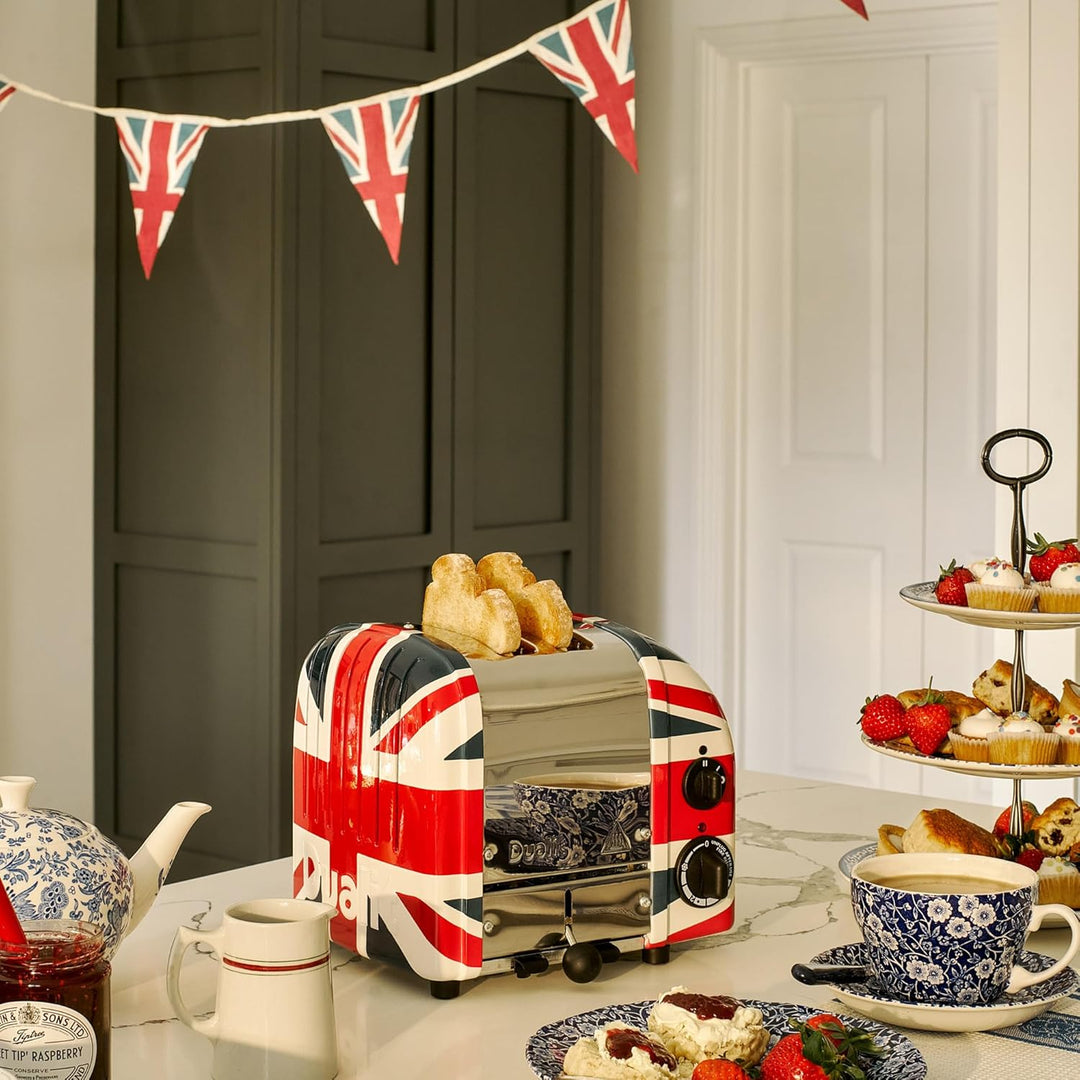 Dualit NEWGEN Premium Toaster 2 Scheiben Union Jack, handgefertigter Toaster Retro, ProHeat®-Heizele