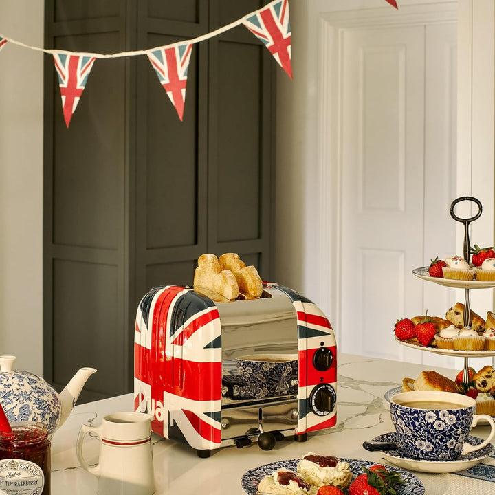 Dualit NEWGEN Premium Toaster 2 Scheiben Union Jack, handgefertigter Toaster Retro, ProHeat®-Heizele