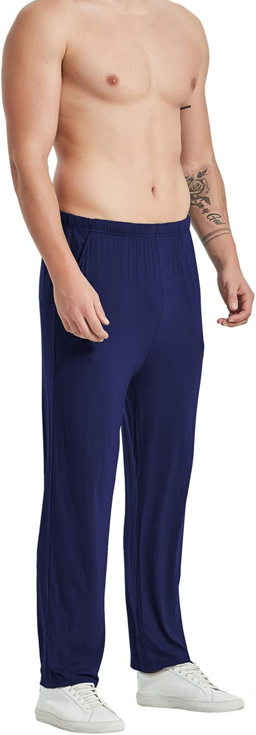 MoFiz Herren Schlafanzughose Lang Modal Pyjamahose Schlafhose Weit Loungewear S 3 Pack-02, S 3 Pack-