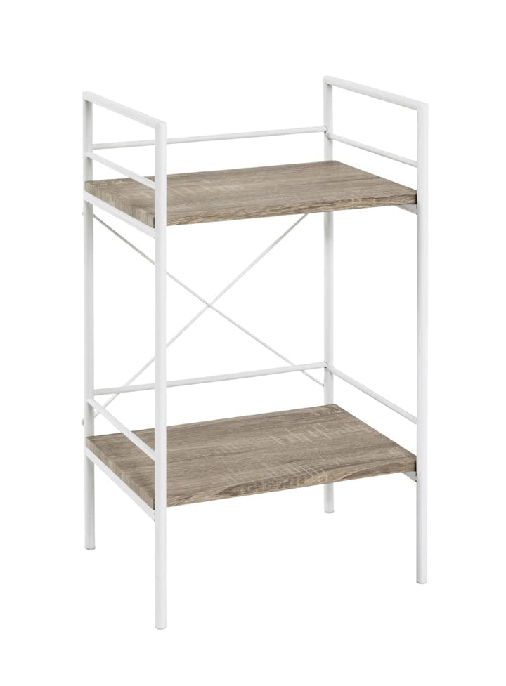 HAKU Möbel Beistelltisch, MDF, weiss-eiche hell, B 34 x T 27 x H 62 cm, Weiss-eiche Hell