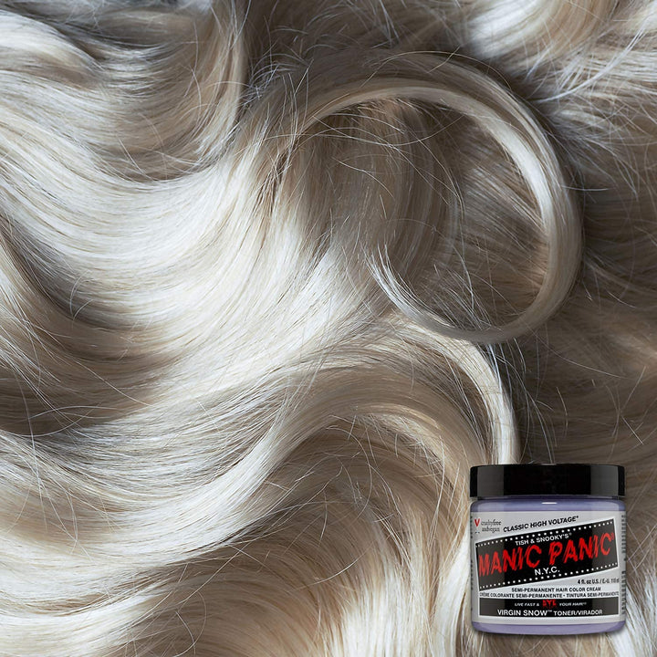 Manic Panic Virgin Snow Classic Creme, Vegan, Cruelty Free, Hair Toner, Eliminates Brassy Tones, 118