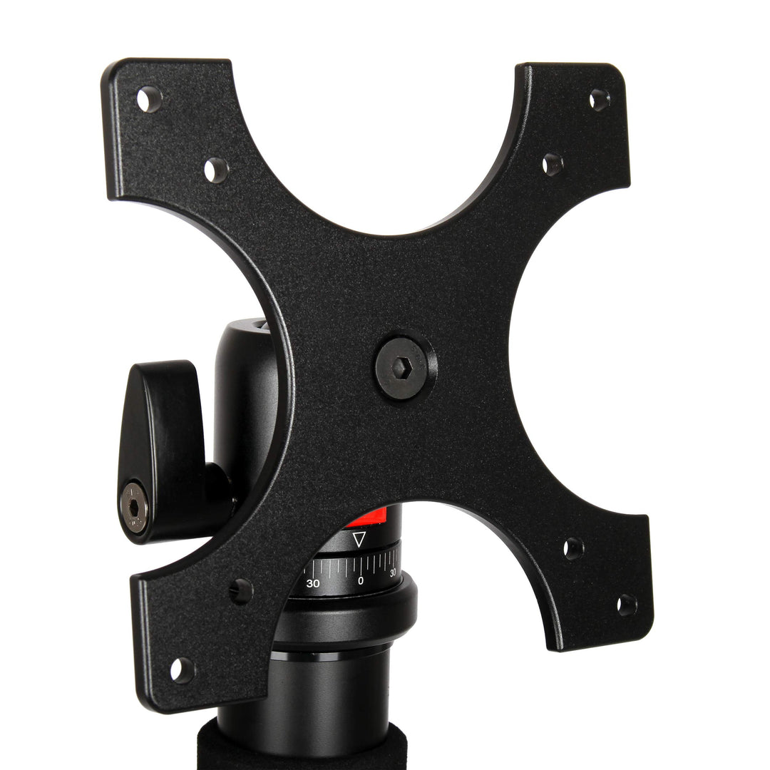 Photecs® VESA-Adapter 75/100 mit Panorama-Stativkopf Pro V2, 3/8" Anschluss Plus Adapter zu 1/4", fü