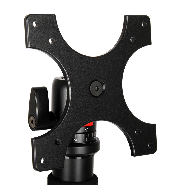 Photecs® VESA-Adapter 75/100 mit Panorama-Stativkopf Pro V2, 3/8" Anschluss Plus Adapter zu 1/4", fü