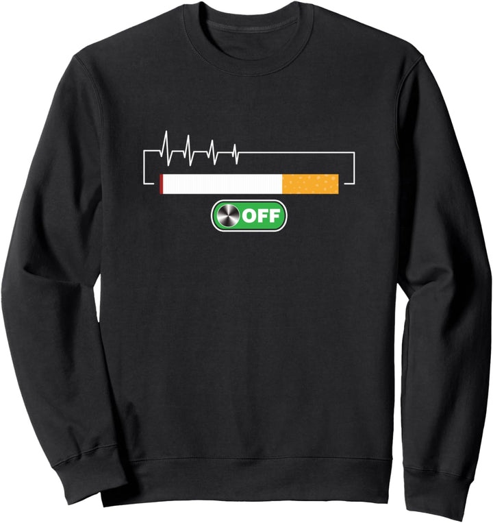 Zigarette Nichtraucher Raucher Puls Herzschlag Geschenk Sweatshirt