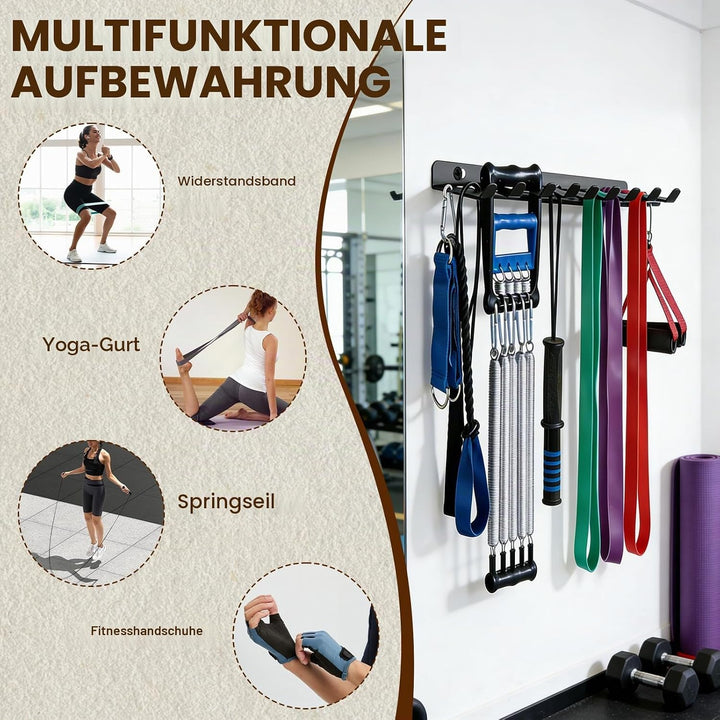 Langhantel Halterung,Hantelscheibenständer,Multifunktionales Schwarzes Fitness-Aufbewahrungsregal fü