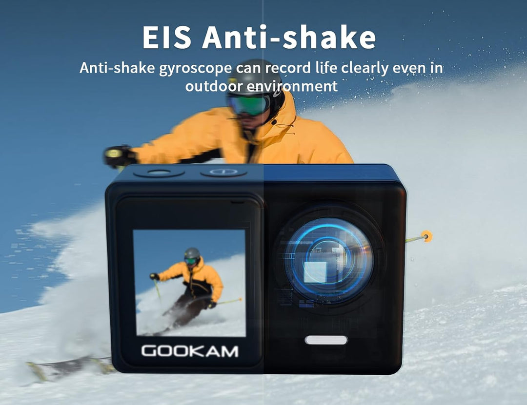 GO7 Action Cam 4K Dual Touchscreen Unterwasserkamera 40M mit 2.4G Fernbedienung EIS Anti-Shake 170°