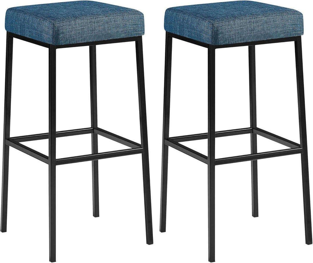 CLP 2er Set Barhocker Montreal I Gepolsterte Barstühle mit Stoffbezügen I Tresenhocker mit Metallges