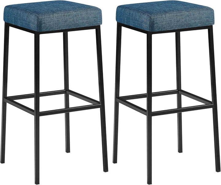 CLP 2er Set Barhocker Montreal I Gepolsterte Barstühle mit Stoffbezügen I Tresenhocker mit Metallges