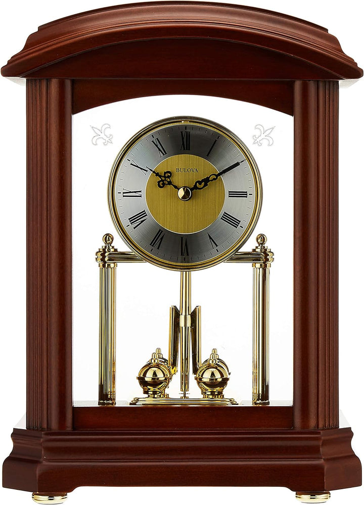 Bulova B1848 Nordale Clock, Walnut Finish