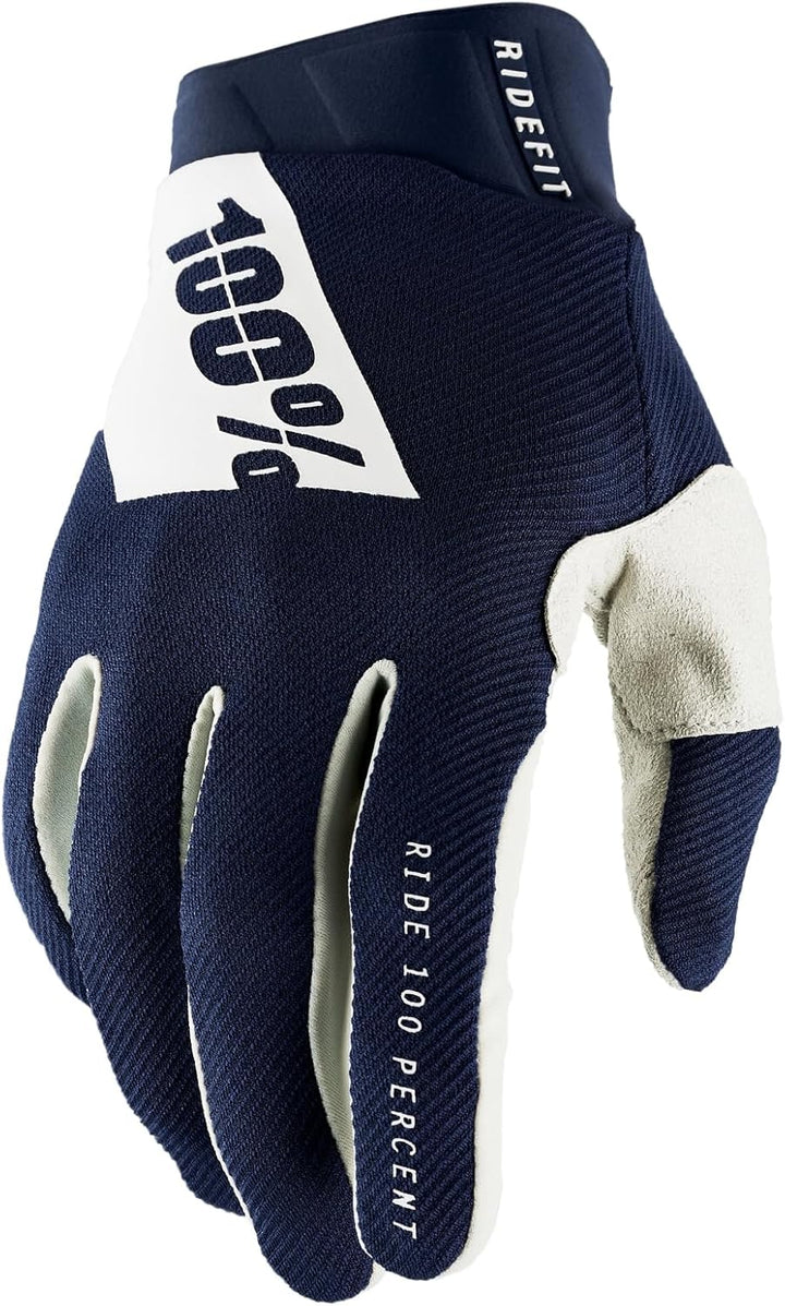 100% RIDEFIT Motocross Handschuhe - MX Dirt Bike & Powersport Reitausrüstung für Herren Blau S, Blau