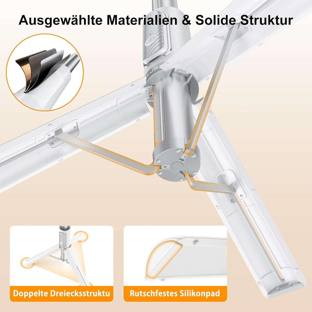 ATUMTEK Bluetooth Selfiestick Stativ, Mini Erweiterbar 3 in 1 Selfie Stange aus Aluminium mit Kabell