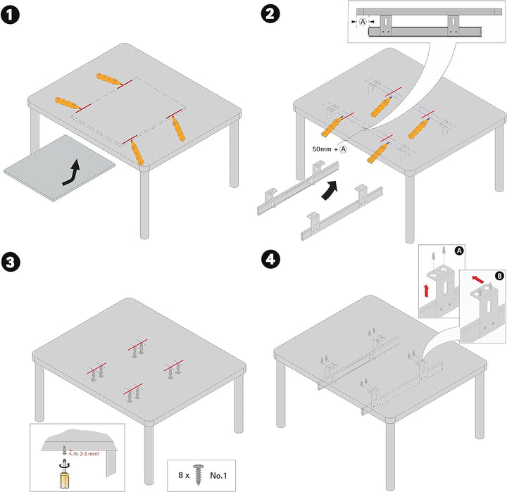 FIX&EASY Tastaturauszug mit Tastaturablage 800X400mm sonoma eiche Dekor, Auszugschienen schwarz 400m