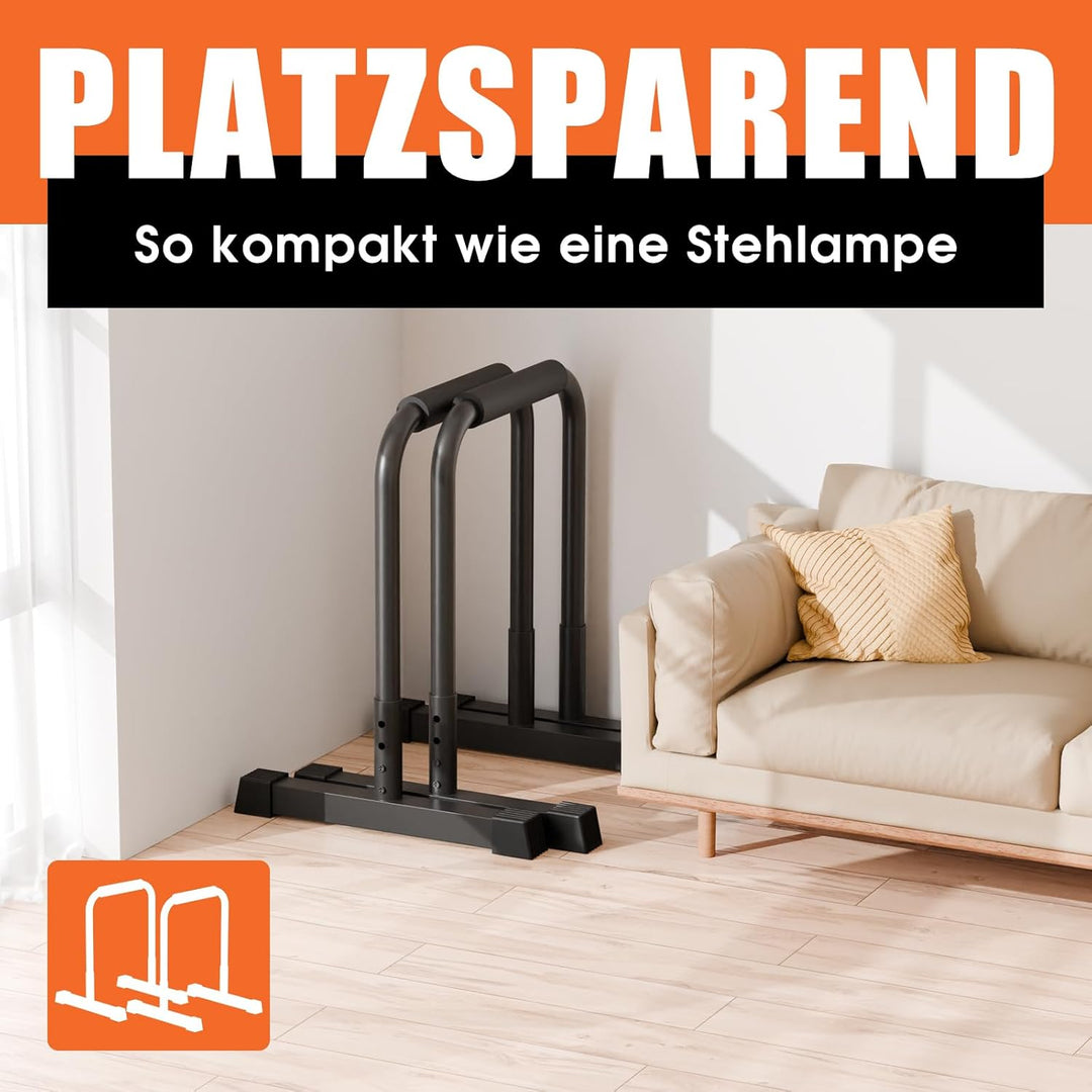 DH FitLife Dip Barren Bars | Dip Stange & Verstellbare Dip-Station 80-90 cm | Parallettes für Calist