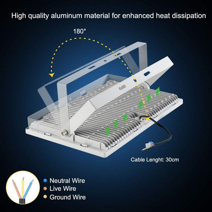 Viugreum LED Strahler Aussen 500W 40000 Lumen 6500k Kaltes Weiss LED Fluter Aussenstrahler Super Bri