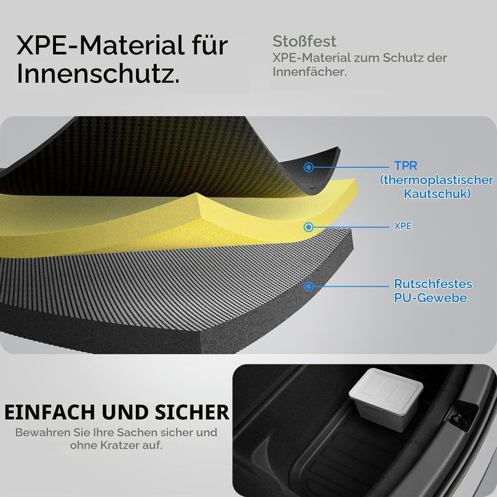 Spigen Tesla Model Y (~2024) Hintere Kofferraummatte für Aufbewahrung, Stossfestes XPE-Material zum