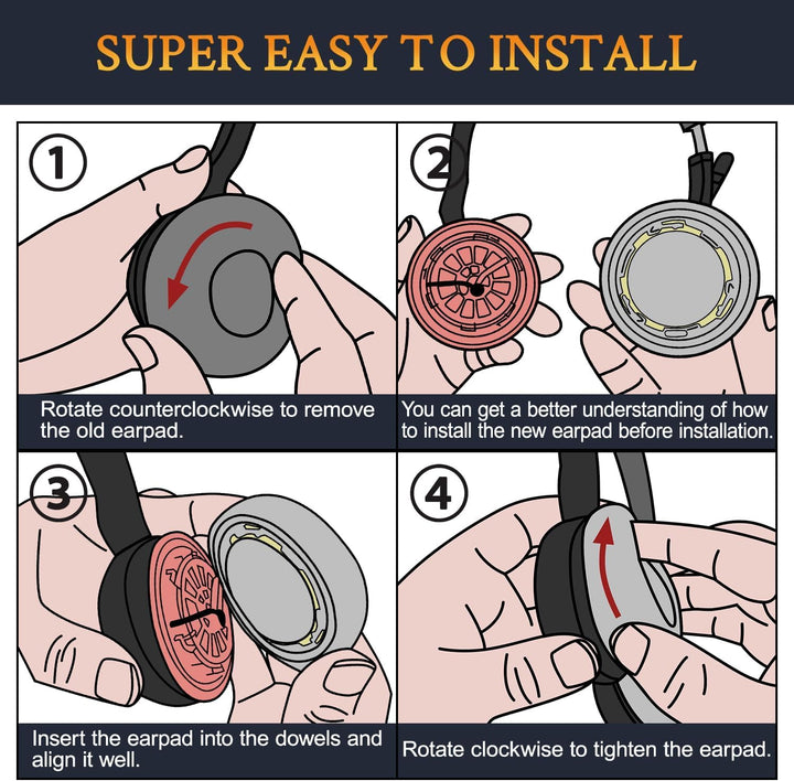 SOULWIT Kühlgel Ersatz Ohrpolster für Jabra Evolve 75(75 UC 75MS 75SE) Stereo-Bluetooth-Headset/Kopf