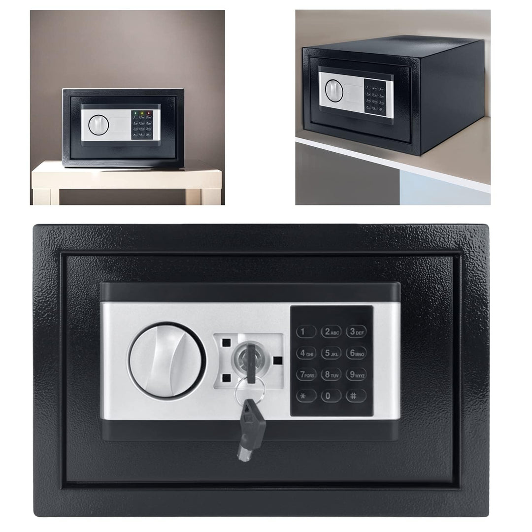 Aufun Elektronischer Safe Tresor 12L mit Batteriebox 2 Sicherheitsschlüssel | Möbeltresor Boden Wand