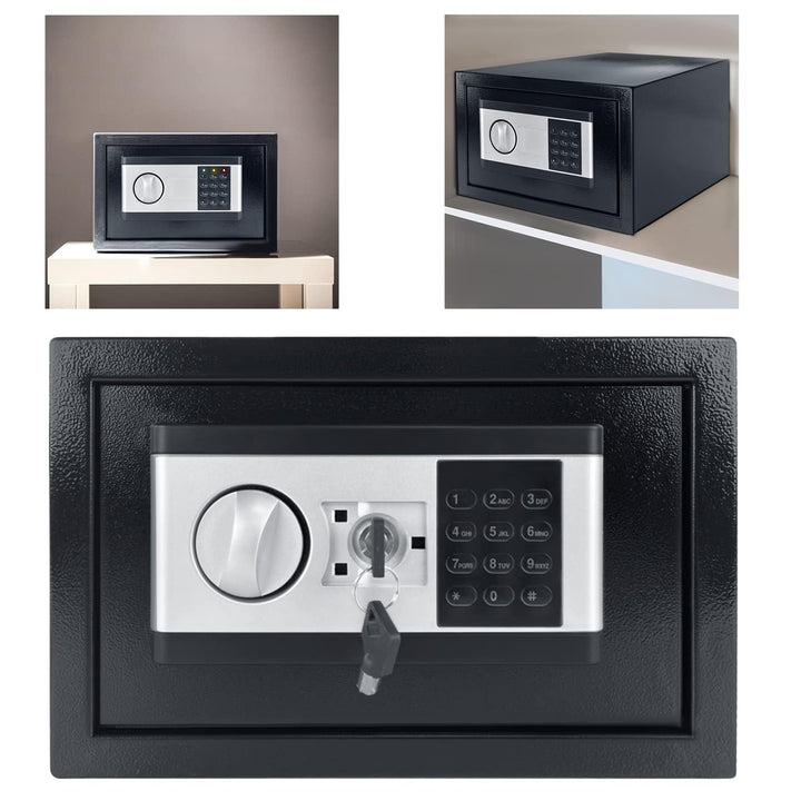 Aufun Elektronischer Safe Tresor 12L mit Batteriebox 2 Sicherheitsschlüssel | Möbeltresor Boden Wand