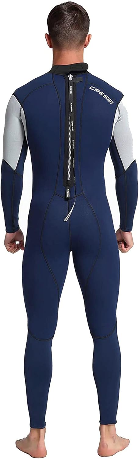 Cressi Morea Herren - Neoprenanzug 3mm für alle Wassersportarten S/2 Blau/Silber/Silber, S/2 Blau/Si