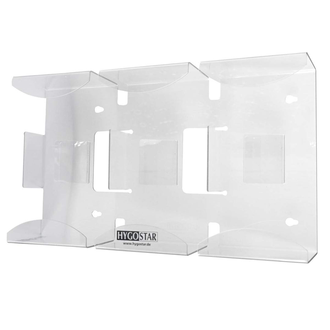 Hygostar Handschuhspender aus Spezialkunststoff 3er Spender, transparent, 39x8,5x22cm