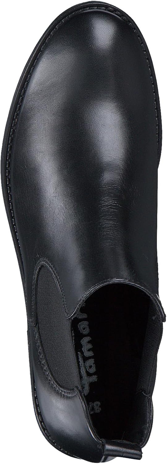 Tamaris Damen Ankle Boots, Frauen Stiefeletten 37 EU Black Leather, 37 EU Black Leather