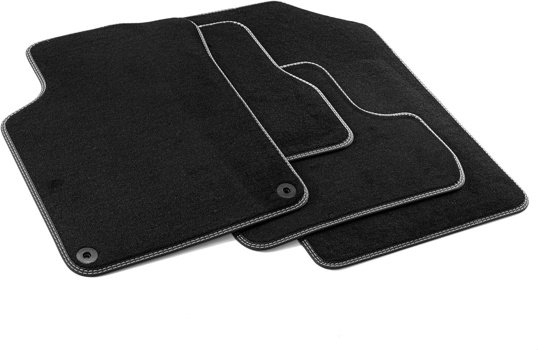 MDM PRO-578 Fussmatten für Citroen C3 II / DS3 2010>2016, Passgenau Velours Kunstlederkanten und dop