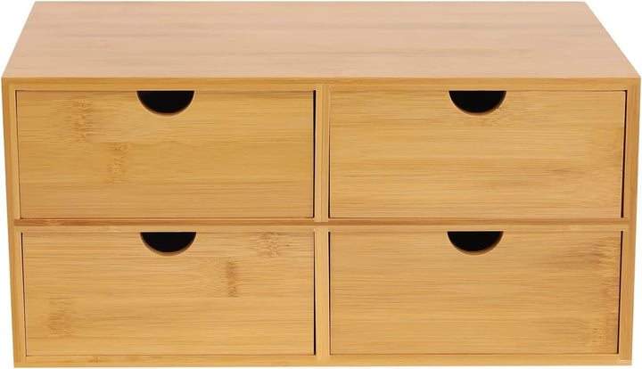 Schreibtisch-Organizer aus Bambus mit Schubladen, Schubladenbox Bambus, Mini Kommode, Holz Organizer