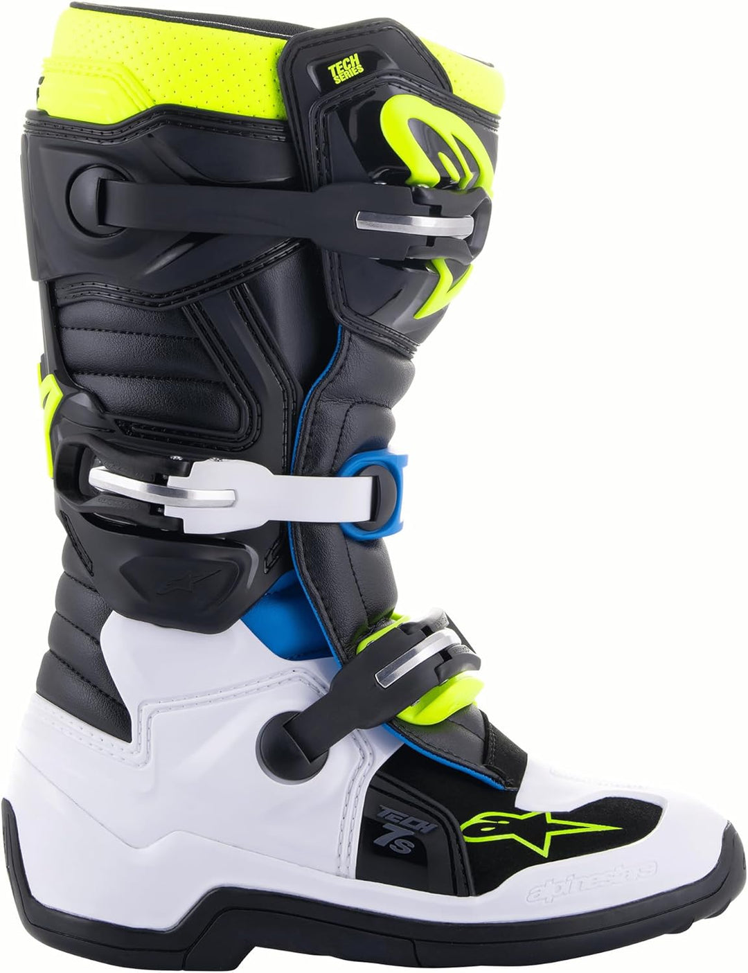 Alpinestars Kids Motocross-Stiefel Tech 7 S Dunkelgrau/Rot Fluo/Gelb Fluo 38 EU Schwarz Blau Gelb, 3