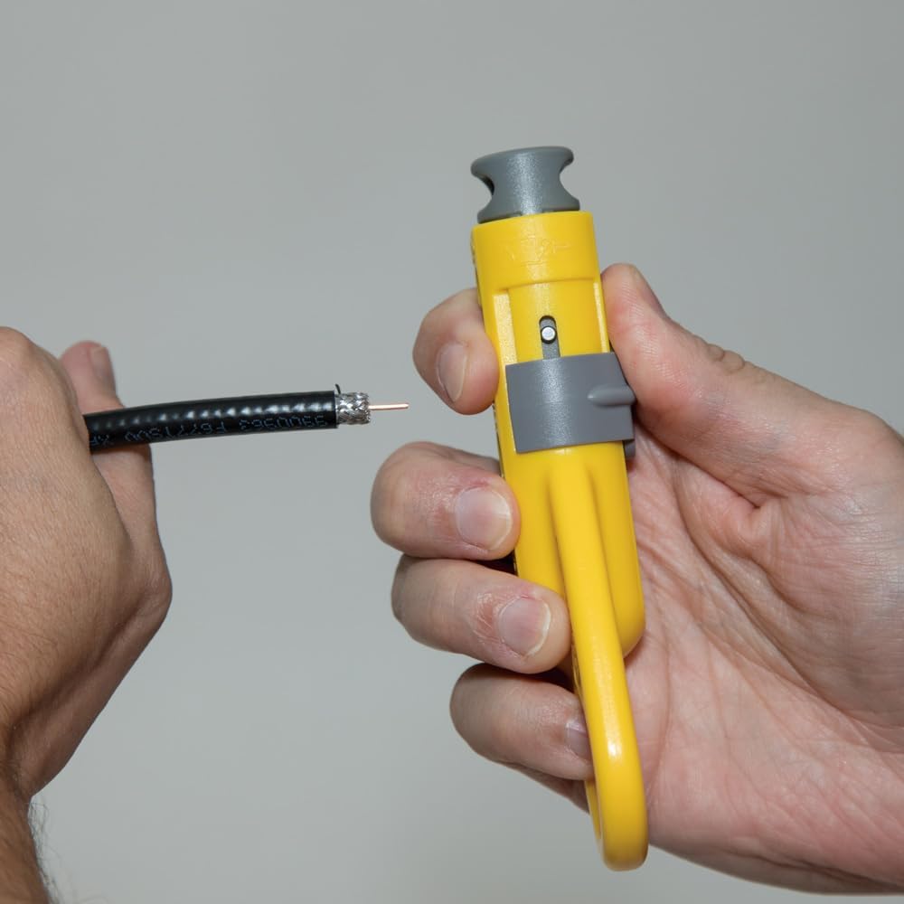 Klein Tools Katapult (KDE) Koaxialkabel Stripper, VDV110-095 Koax-Abisolierer RG59, RG6, RG6-QS, RG7