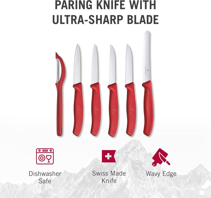 Victorinox, Swiss Classic, Profi Gemüsemesser-Set, 6-teilig, Extra Scharf, Robuster Kunststoffgriff,