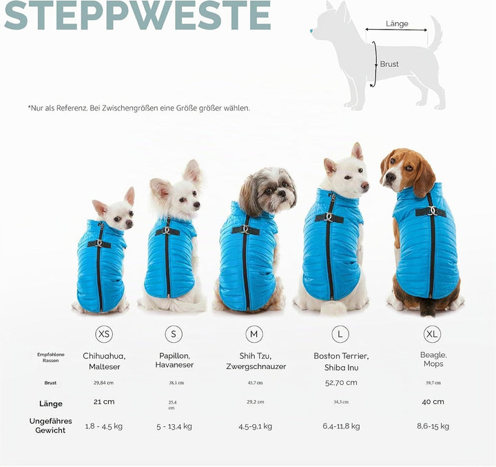 Gooby Puffer Hundeweste – Orange, XSmall – Ultra Dünn Wasserabweisend Reissverschluss Hundejacke mit