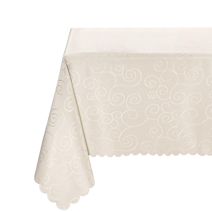 BEAUTEX Tischdecke Damast Ornamente - Bügelfreies Tischtuch - Fleckabweisende, Pflegeleichte Tischwä