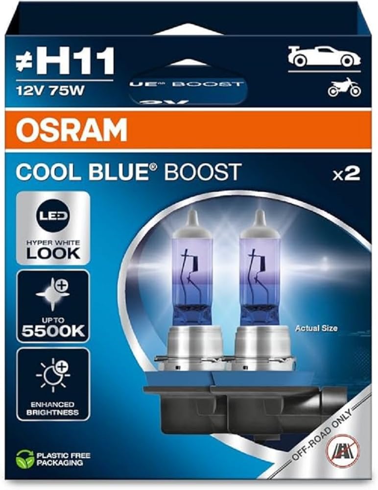 COOL BLUE® BOOST, H11, Halogen-Scheinwerferlampen, Hängebox, offroad, H11
