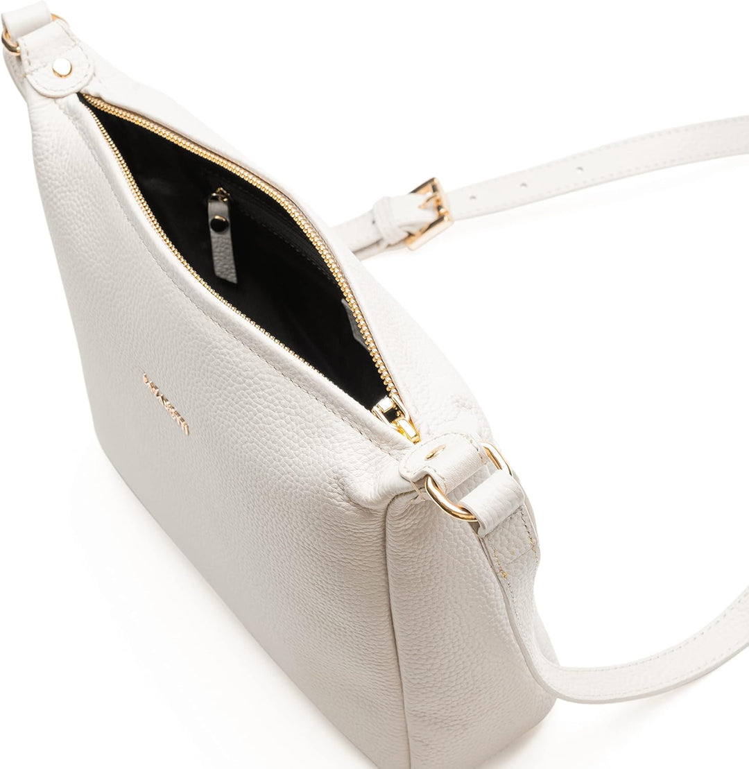 Lazarotti Bologna Leder Umhängetasche Damen | verstellbarer Schultergurt | grosse Crossbody Bag | Sc