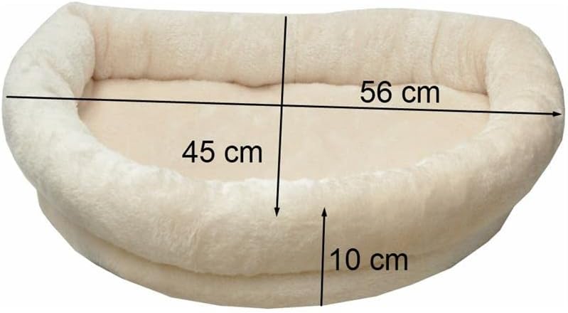 nanook Fensterbank Liege Top für Katzen - Fensterliegekissen - Plüschrand - XXL 60 x 45 x 10 cm - be