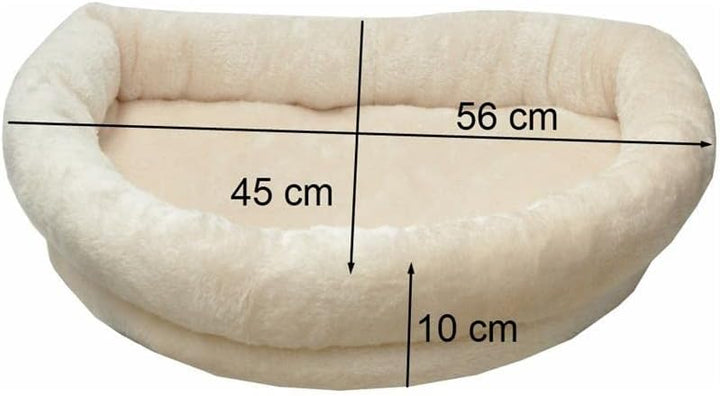 nanook Fensterbank Liege Top für Katzen - Fensterliegekissen - Plüschrand - XXL 60 x 45 x 10 cm - be