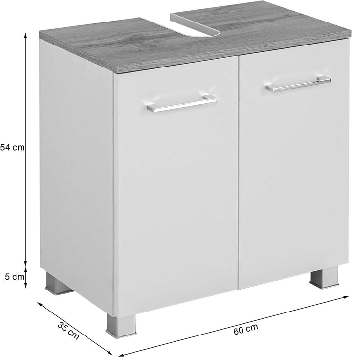 Waschbeckenunterschrank Pares 60 cm 2 Schubladen – Graphit/Eiche Wotan