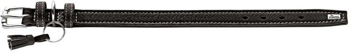 HUNTER CANNES Hundehalsband, Leder, Nappaleder, weich, edel, elegant, 35 (XS), schwarz schwarz 35 (X