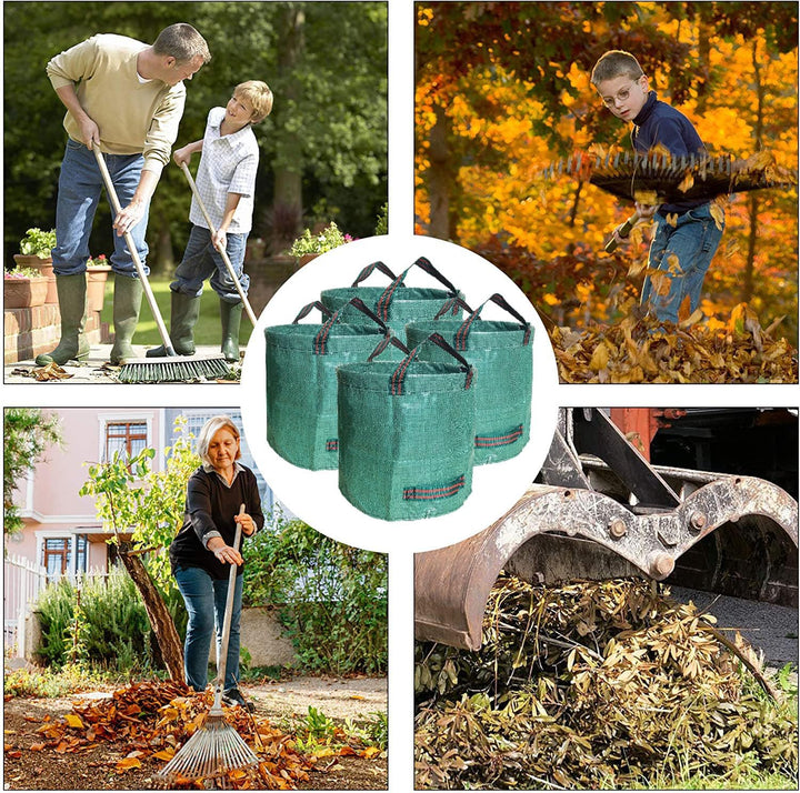 4er Set Gartensack -500L Gartenabfallsack mit extra verstärktem Boden -Heavy Duty Gartenarbeit Säcke