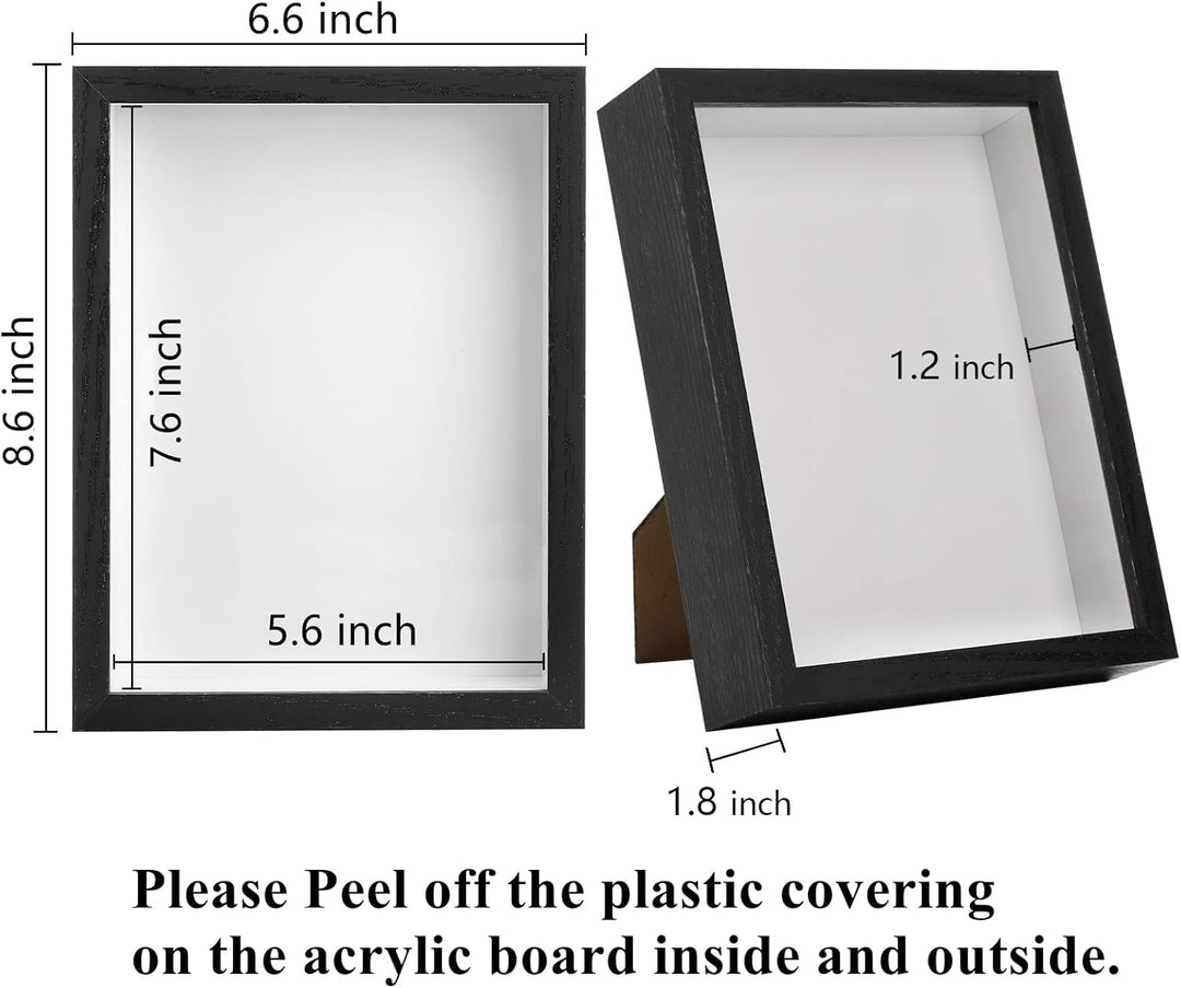 Hacaroa 4er Set Schattenbox Bilderrahmen, 20x15 cmHolzrahmen Gedächtnisvitrine, 3 cm Tiefe Schattenb
