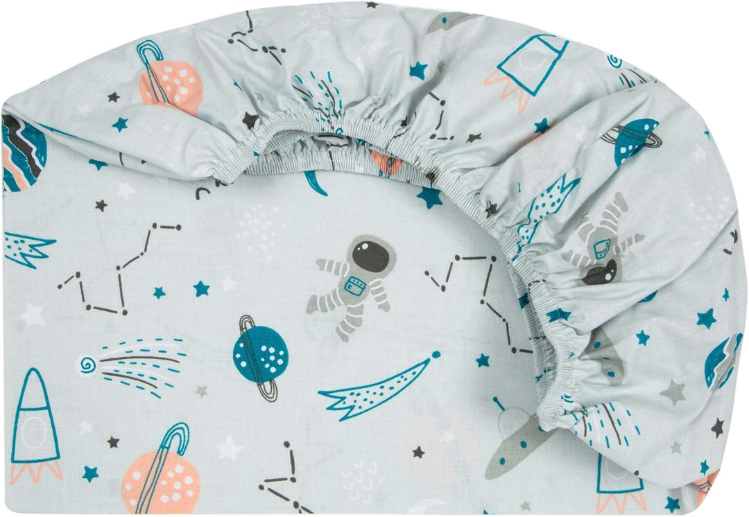 FlyIdeas Spannbettlaken für Beistellbett 90x55 cm, 2 STK - 2 Spannbettlaken für alle Babybettchen Ma