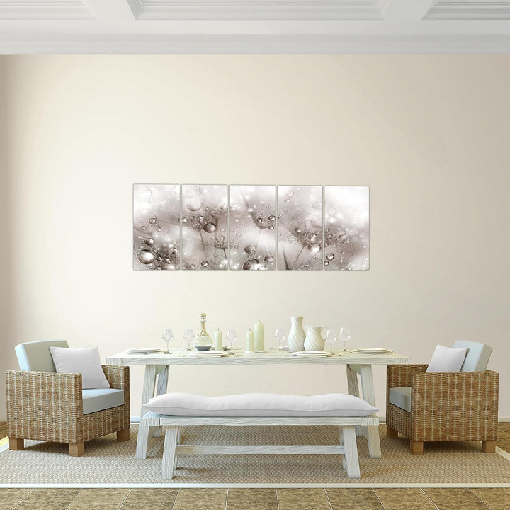 Runa Art Bild Pusteblume Wandbilder auf Vlies Leinwand 5 Teilig Wanddekoration Wohnzimmer Schlafzimm