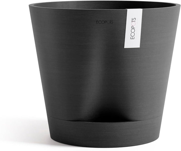 ECOPOTS Blumentopf Venice 2 mit Bewässerung Dunkel Grau - Durchmesser Ø 20 cm rund gross - Pflanzent