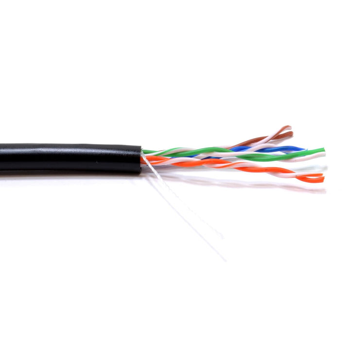Aussen CAT5e Aussen Verwendung Kupfer Ethernet Netzwerk Kabel Kabelrolle UTP 50 m Schwarz [50 Meter/